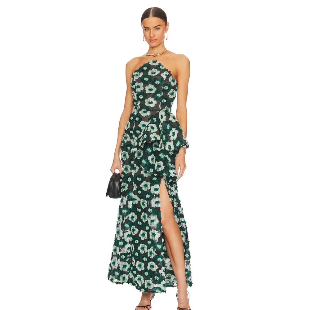Elliatt Green Floral Maxi Dress
